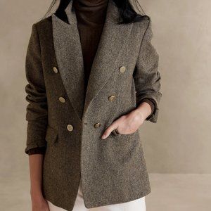 Banana Republic Herringbone Captain's Blazer